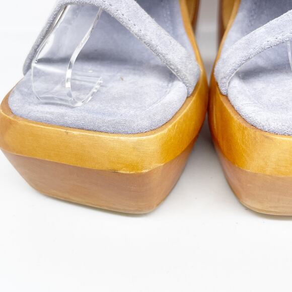 Jeffrey Campbell Women's Idolize Ankle Tie Sandal Blue Suede Combo Size 6.5M - Picture 10 of 16